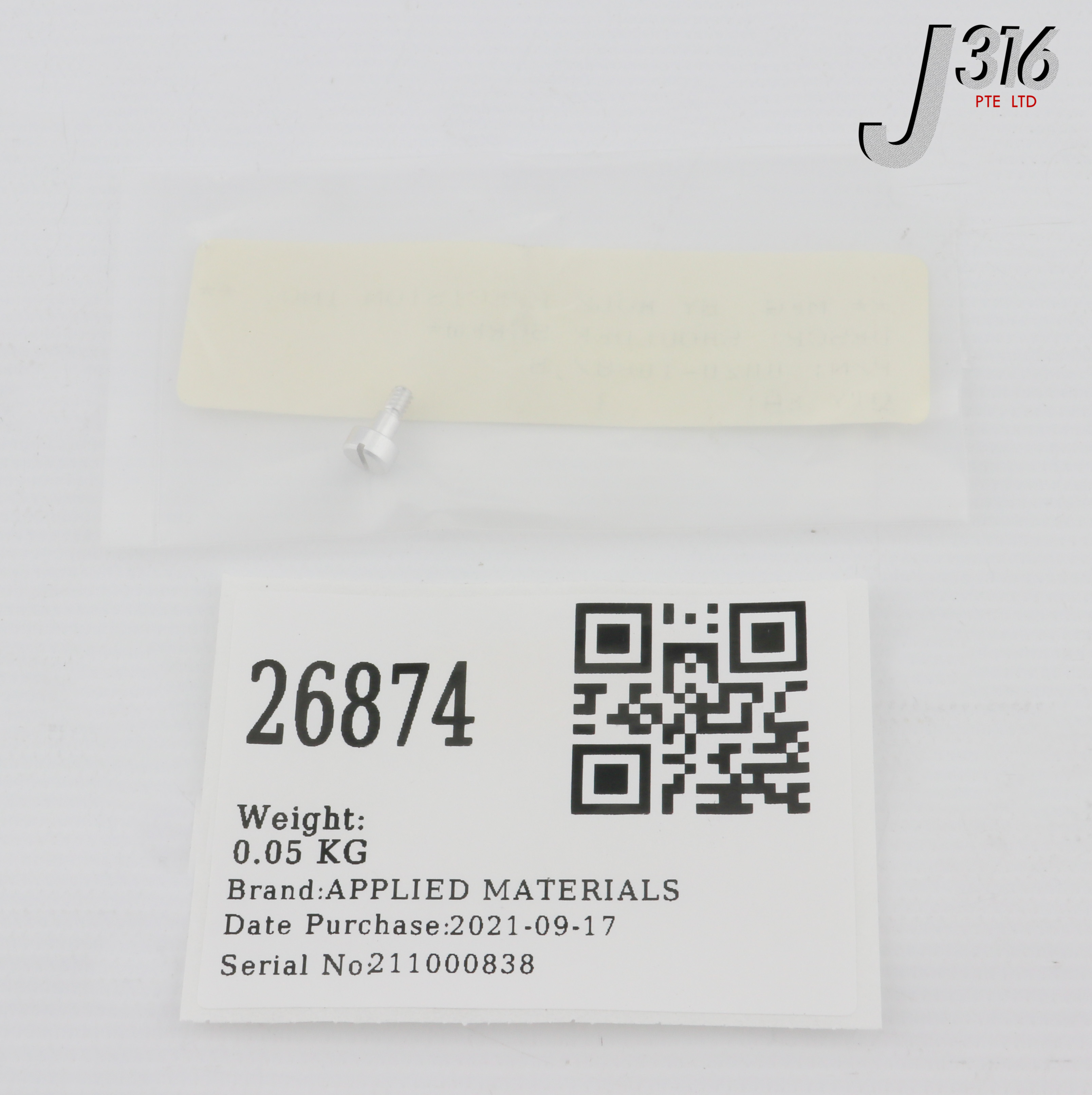 26874 APPLIED MATERIALS SCREW,SLTD SHLDR #4-40X.125 (NEW) 0020